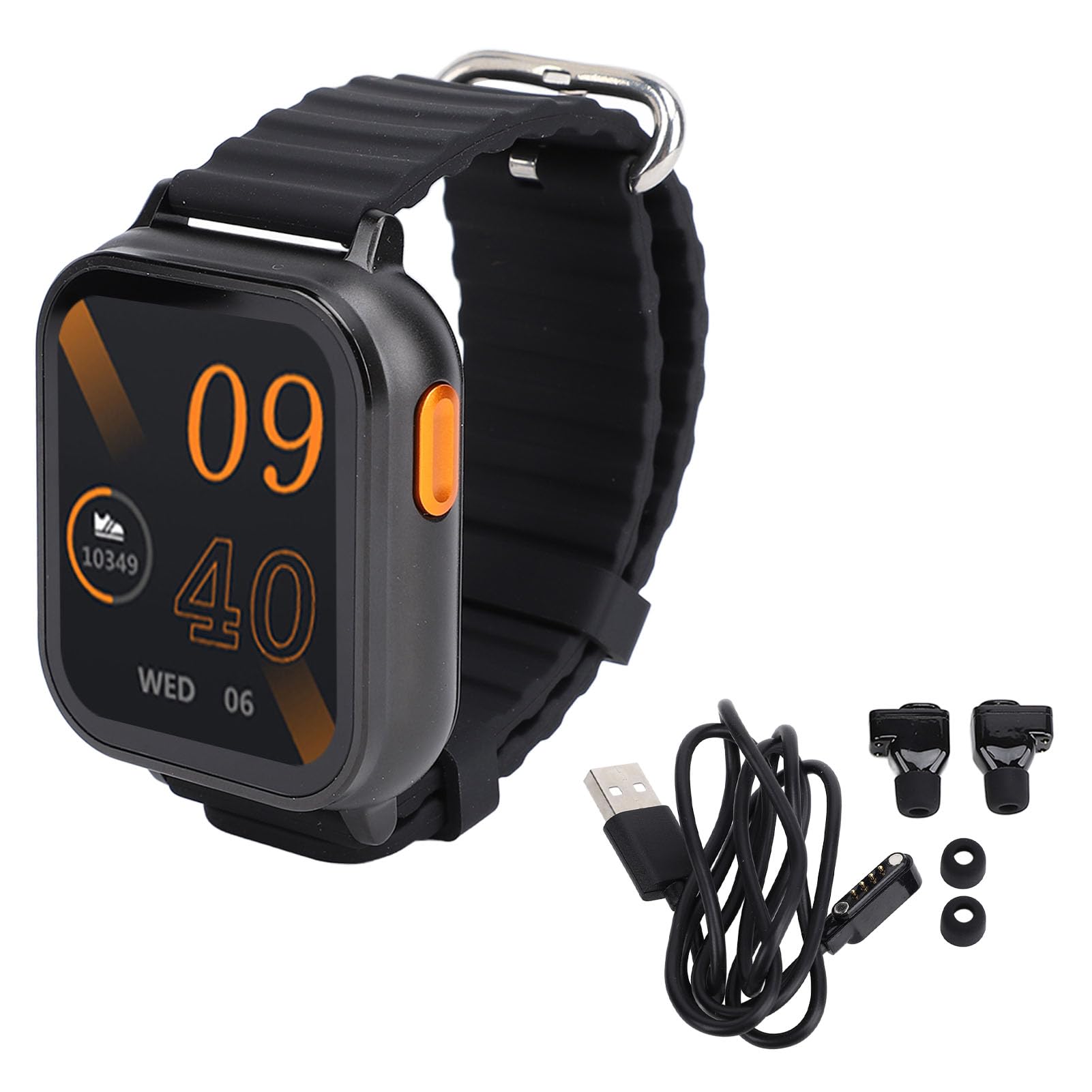 Smart Watch de Bluetooth con el Perseguidor 2 de la Aptitud de la Pantalla Táctil de los Auriculares HD In-1 para (Black)