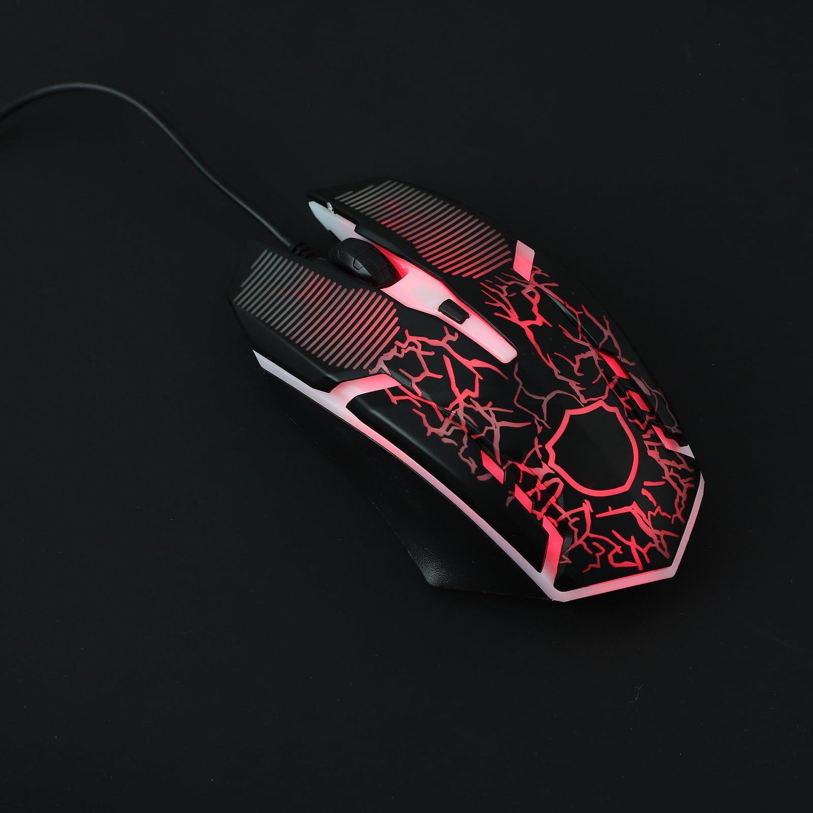 Teclado Mecánico Retroiluminado USB con Ratón, Kit Gaming Negro