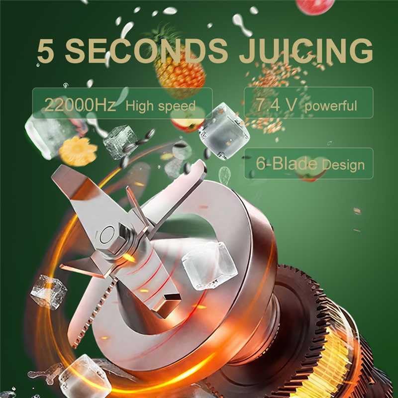 Miniatura 2 de Batidora portátil 18000-22000rpm HighPower 500ML Juicer Cup (rosa)