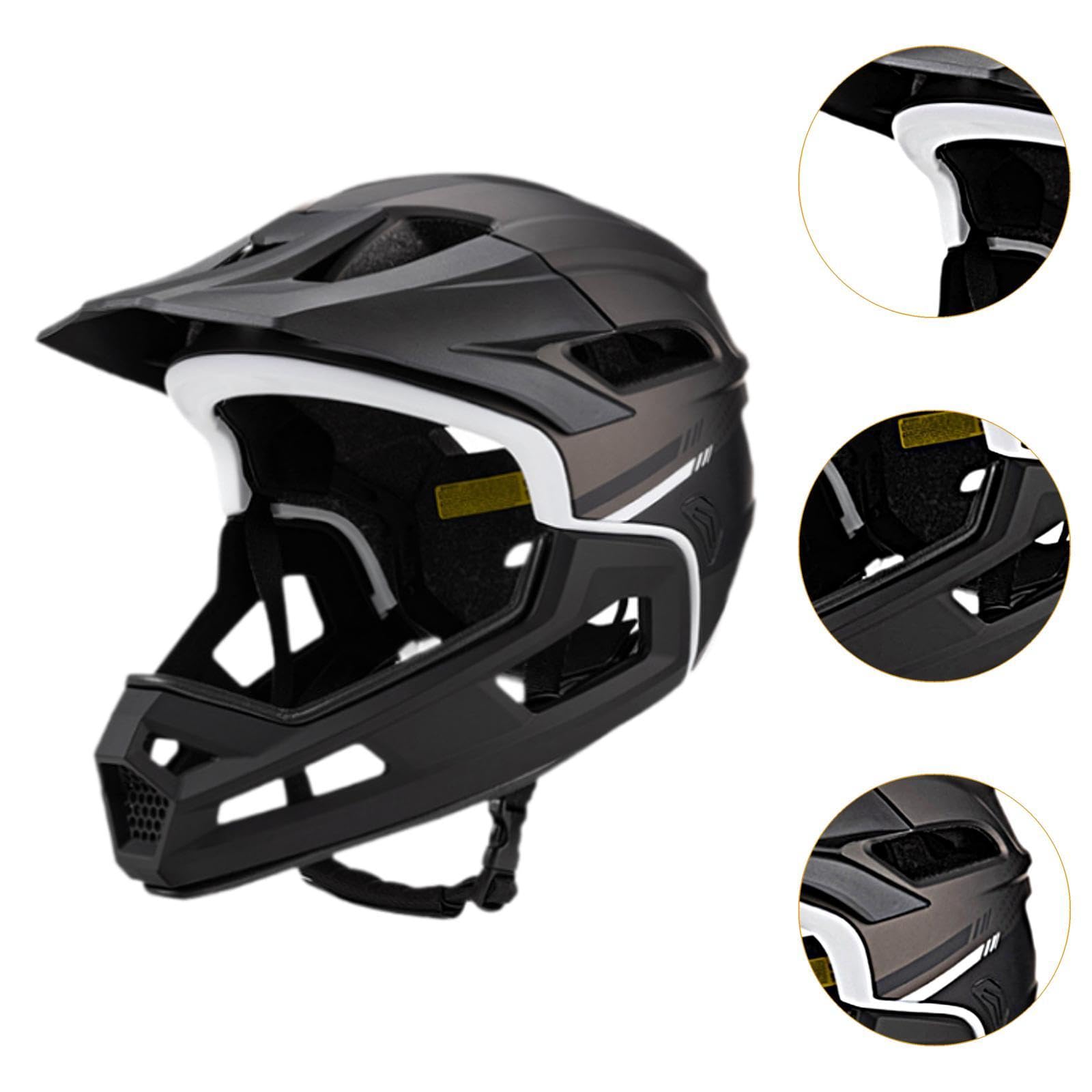 Casque de Vélo Intégral avec Doublure Amovible, Casque de Vélo Montagne, Casquette Unisexe VTT Femmes et Hommes, Taille Réglable 58-62cm Casques Anti-Choc équitation, Casque Velo Route pour Adulte