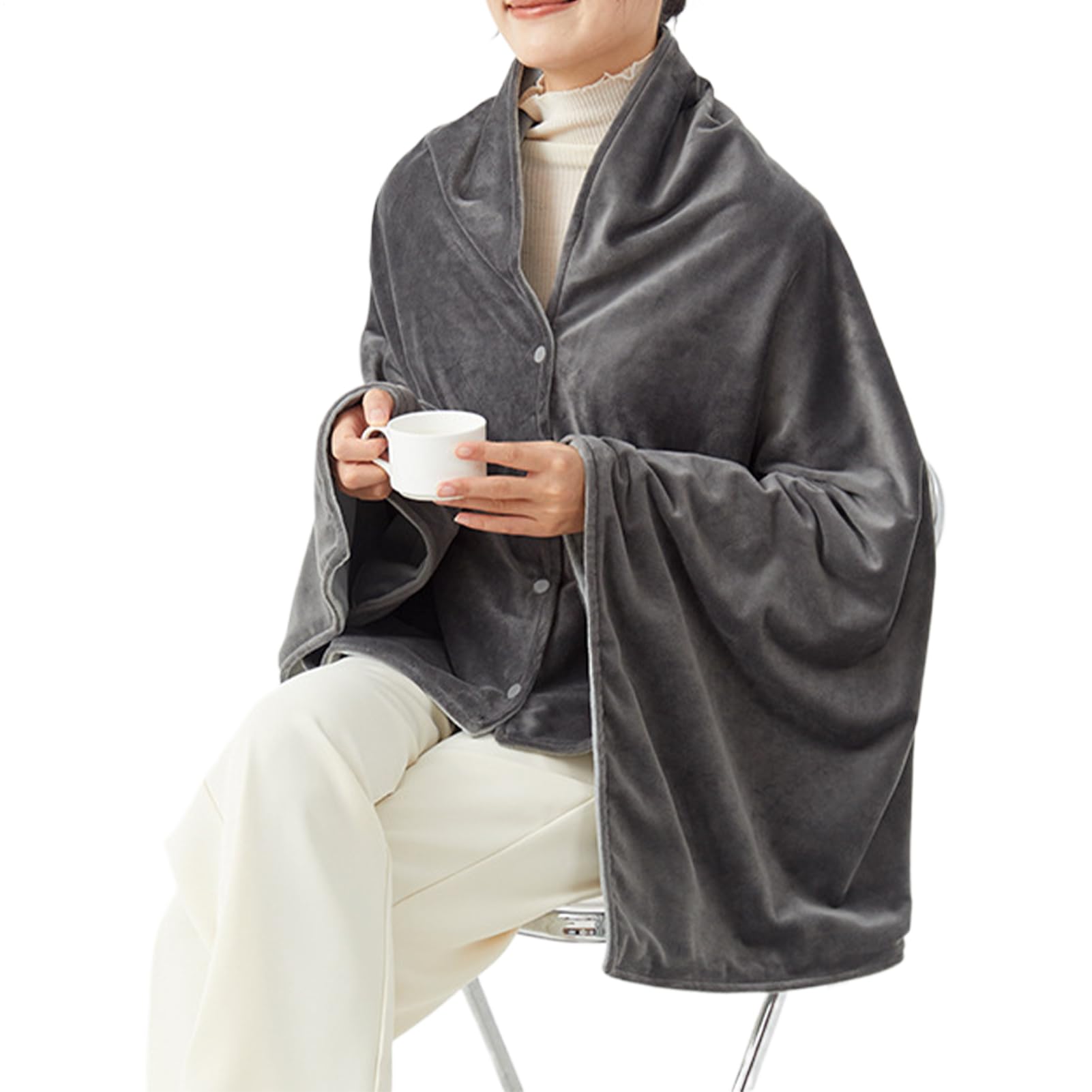Plaid Riscaldato Scialle Poncho Elettrotermico Per Grembo Piedi Ginocchia | Scialle Riscaldante Indossabile Cordless Per Interni Casa Studio Campeggio Viaggio Sonno Auto Uomo Donna