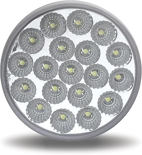 Miniatura 1 de Luz LED redonda, roja, de emergencia, para la parte trasera de motocicleta, de doble función, luz de freno y giro, 4" y 19 diodos.