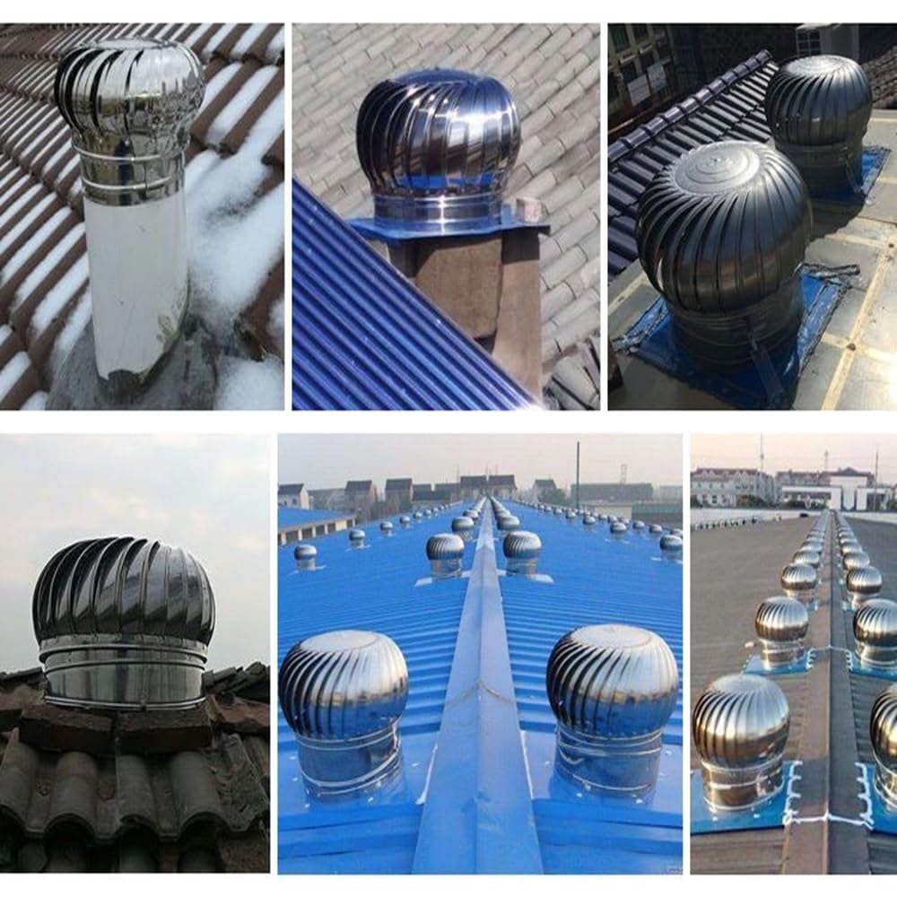 Sombrerete Giratorio de Chimenea de Acero Inoxidable, Cubierta para Tubo de Techo contra la Lluvia para extracción de Aire, 75 mm, 160 mm, 250 mm, 400 mm (400 mm)
