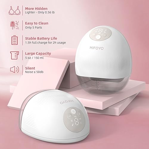 Miniatura 6 de Extractor de leche portátil manos libres bombas de lactancia materna eléctricas portátiles con 4 modos y 9 niveles - Bomba de leche inalámbrica