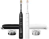 Philips Sonicare DiamondClean Connected Electric Toothbrush 2-Pack: 20x Plaque Removal, App Tracking, Travel Cases (HX9912/71)