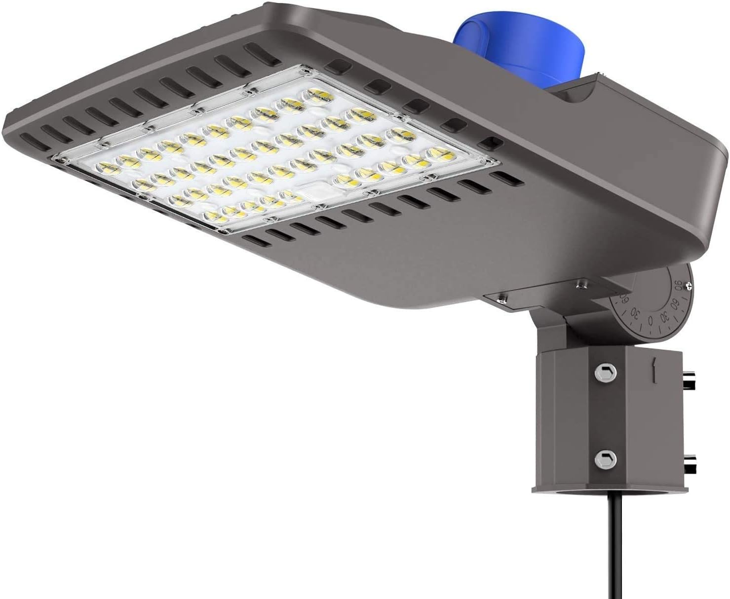 LED Parking Lot Light, 200W SZGMJIA Outdoor Street Lighting with Knuckle Slip Fitter Mount Dusk-to-Dawn Photocell Sensor, 30000LM, 5000K, IP65, 1000W HID Equiv, Shoebox Light