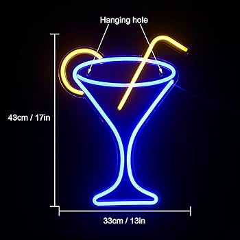室内照明　BARとカクテルグラスのネオン Amazon.co.jp: カクテルネオンサイン部屋の装飾のための