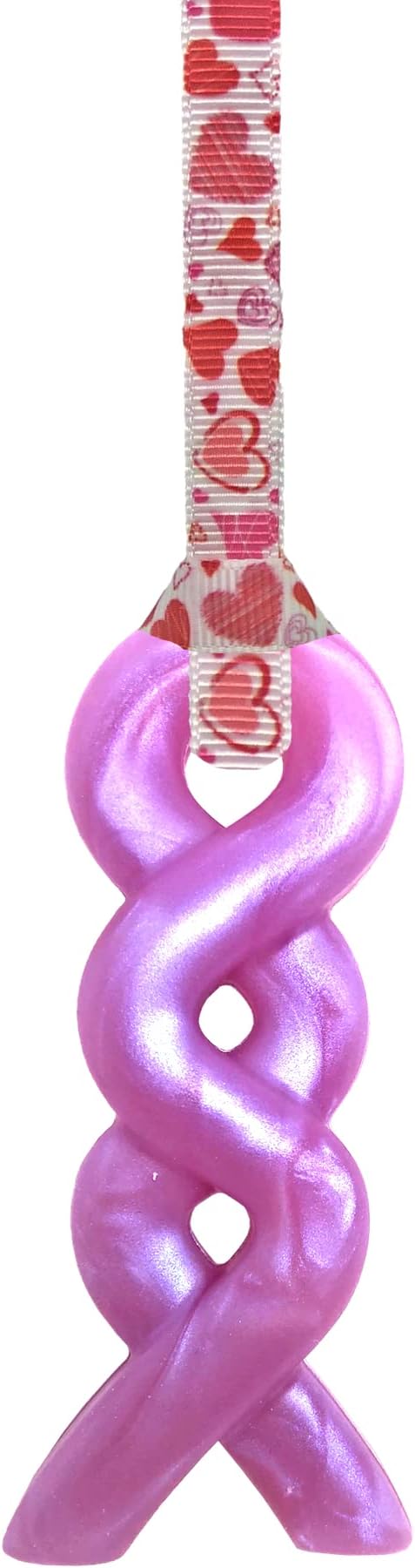 Squiggle pendant chew necklace - Autism - Pearly pink (54cm, Hearts)