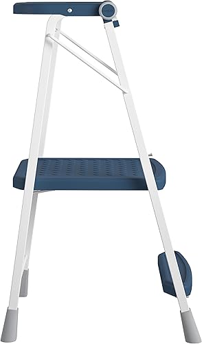 Miniatura 7 de COSCO 2 pasos Kitchen Stepper Taburete plegable para adultos, ayudante plegable para niños (aceroresina), azul marino