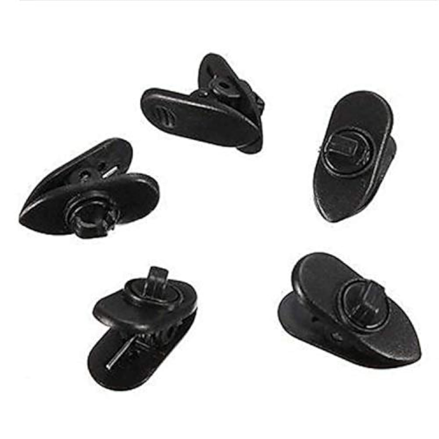 SOLDOUT™ 5 PCS Clips For Headphone Earphone Cable Wire Fine Nip Clamp MP3 MP4 Holder Mount Collar Applicable Round Line Small Noodle Line (Black, Pack of 5)