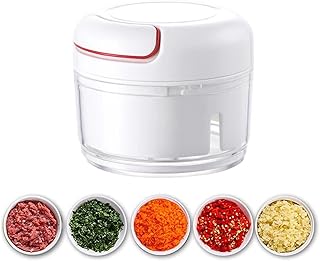 Mini Manual Pull Food Chopper,Hand Pull String Vegetable Chopper Onion Chopper Shredder Kitchen Food Processors Crusher Garlic Chopper for Meat,Salad,Peppers,Carrots,Fruits,Nuts