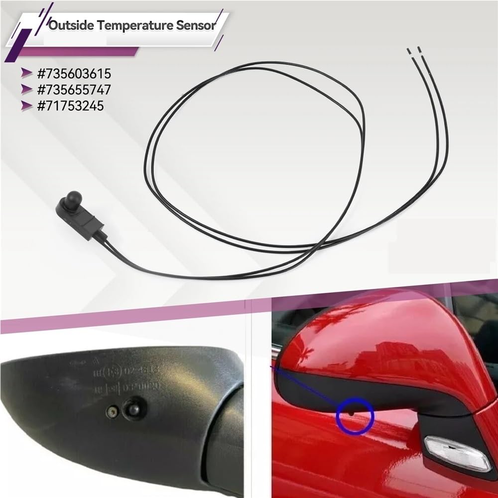 Sensore Aria Compatibile Con Alfa Per Romeo Per Mito 955 Sensore Di Temperatura Ambiente Esterna Sotto Lo Specchietto Retrovisore 71753245 735603615 735655747