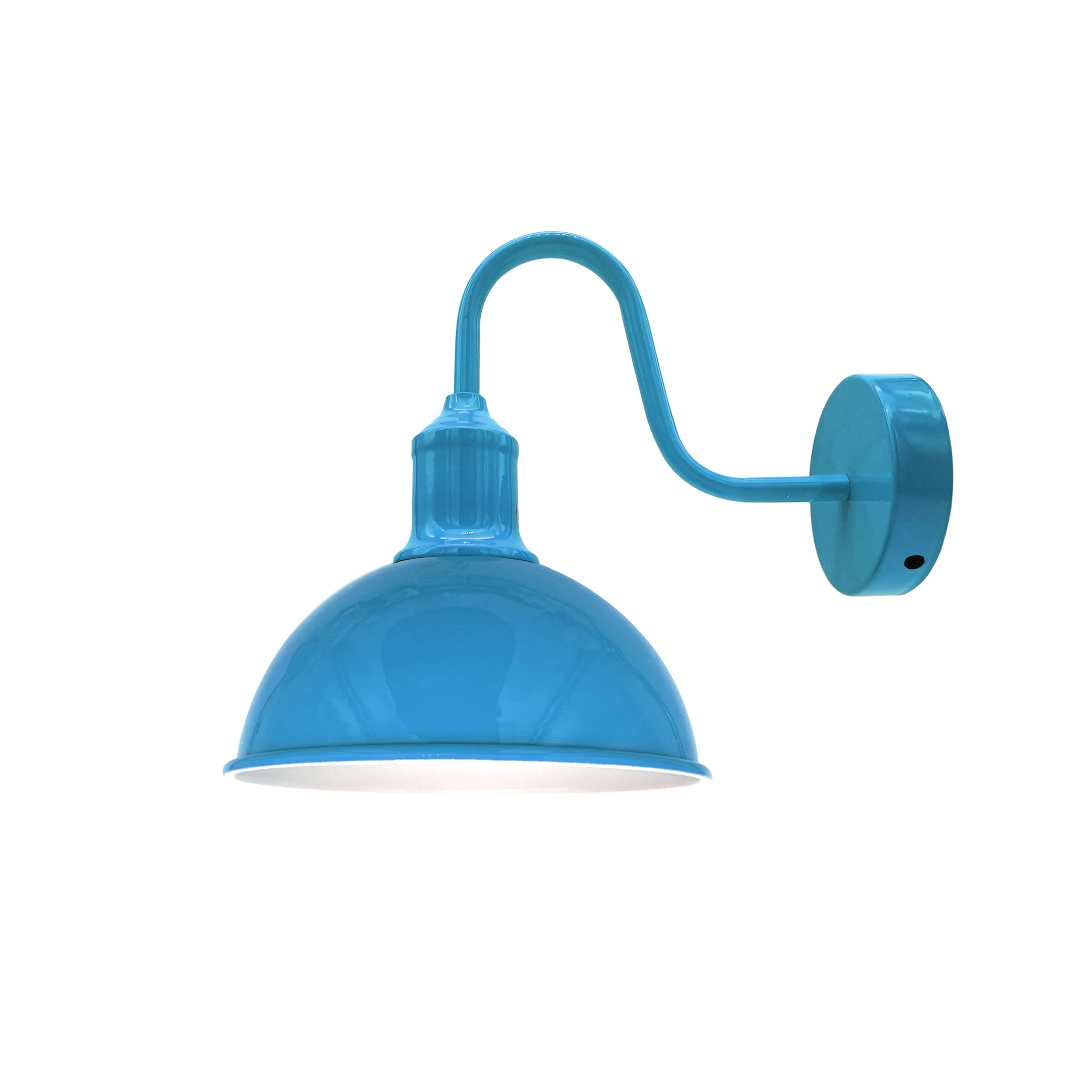 LEDSone Modern Industrial Swan Neck Metal Arm E27 Sconce Wall Light Set Fixture for Living Room Dining Room Kitchen. (Blue, Without Bulb)