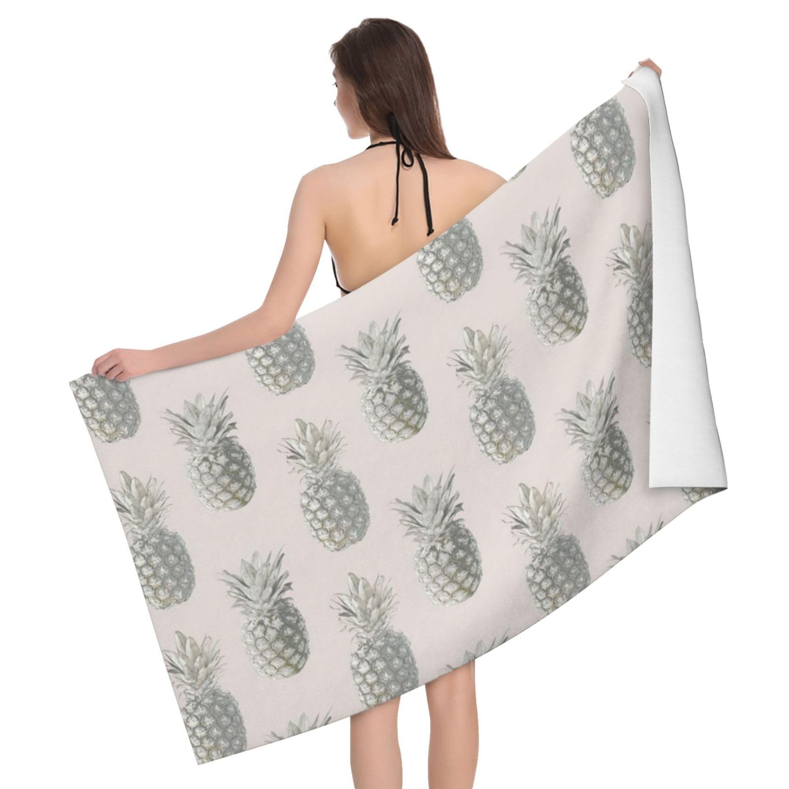 Serviette de bain microfibre ultra douce imprimé ananas unique