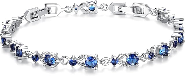 Women's Luxury Slender Tennis Bracelet, White Gold Plated & Rose Gold Plated with Sparkling 7 Styles Cubic Zircons Stones to Choice for European Style Bracelets fit Xmas Birthday