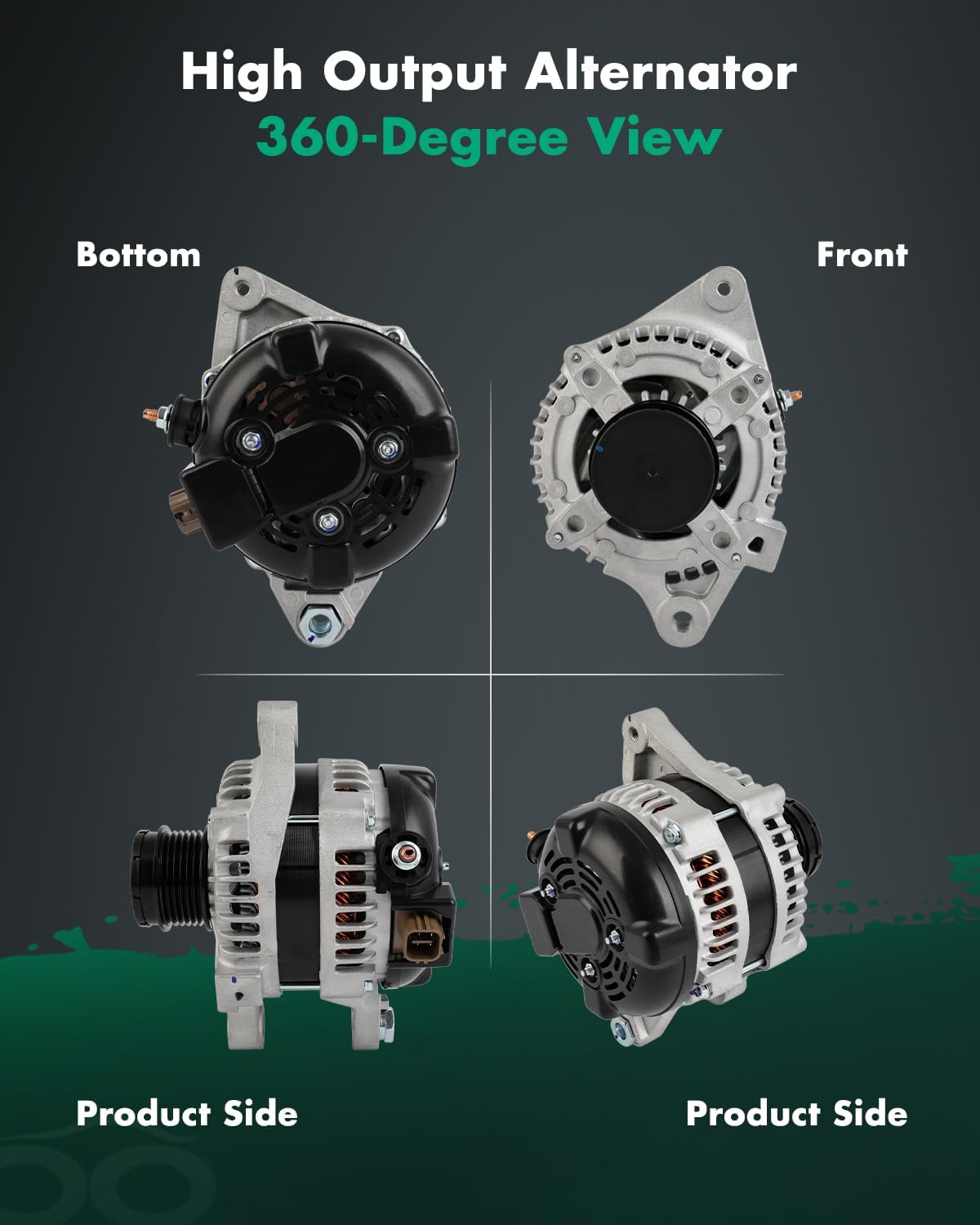 SCITOO Alternator Fits for Scion for xD 1.8L 2008-2014,for Toyota for Corolla 1.8L 2009-2013 12V 110Amp CW 6-Groove Pulley High Output Alternator 1042102800