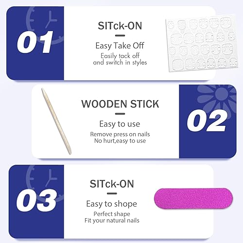 Miniatura 7 de Uñas postizas a presión con punta francesa negra, uñas cortas de almendra, uñas con pegamento para mujer, uñas acrílicas francesas de gel, uñas