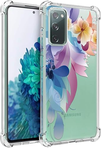 Osophter for Galaxy S20 FE 5G Case Clear Transparent Reinforced Corners TPU Shock-Absorption Flexible Cell Phone Cover for Samsung Galaxy S20 FE 5GColorful Painting