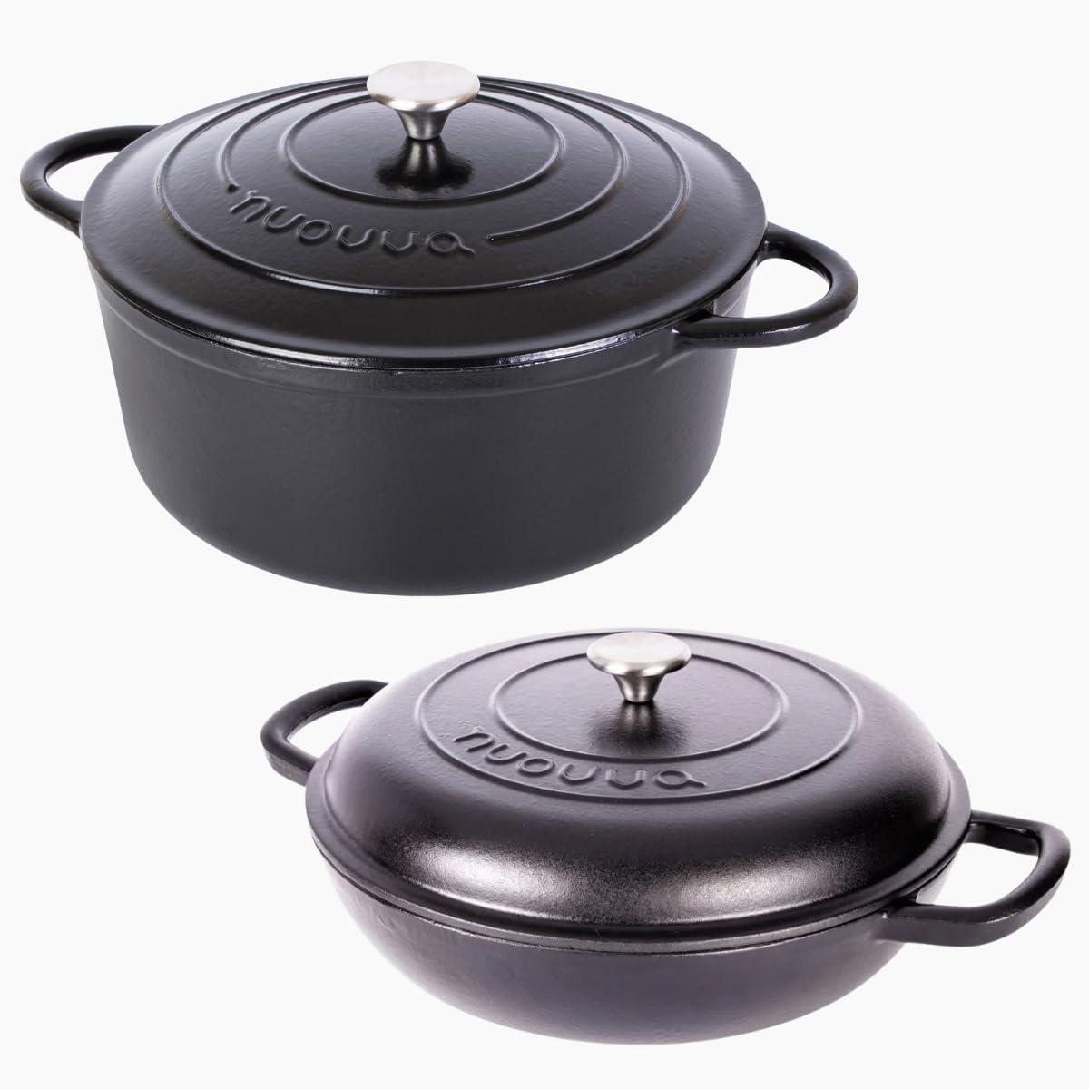 Nuovva Enamelled Cast Iron Dutch Oven Pot with Lid – Premium Casserole Dish for Baking, Roasting, Stewing & Everyday Cooking
