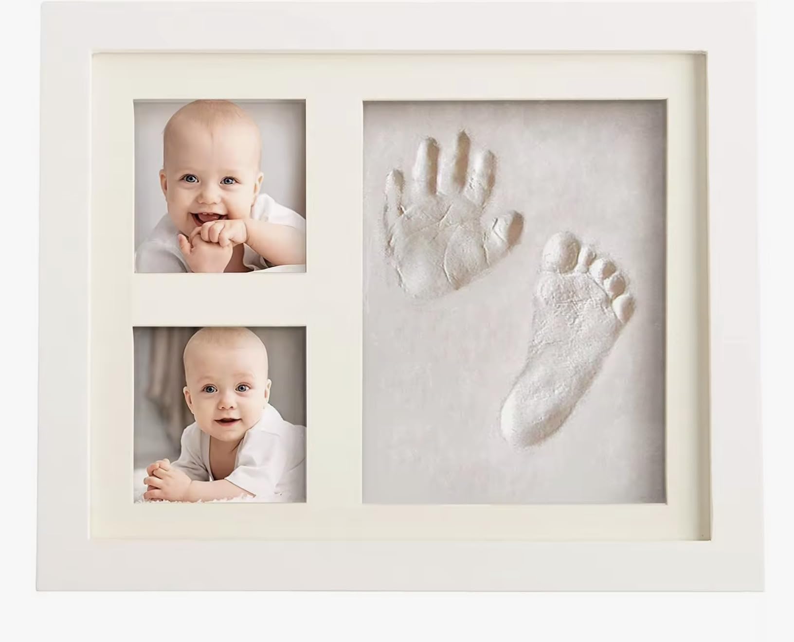 ARBUTUS Kit de arcilla para huellas de pies y manos + marco de fotos para recién nacidos | Regalos para baby shower y nuevos padres | Recuerdo y decoración de habitación infantil.