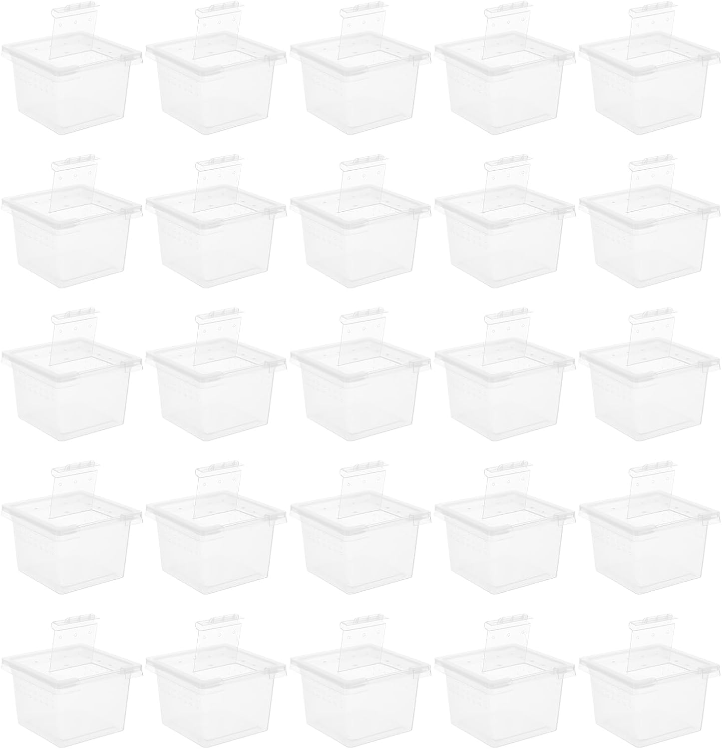 balacoo Transparent Reptile Breeding Box Mini Feeding Cage Tank with Lid 2.67X2.16X1.77 Inch Compact Lightweight Insect Habitat for Spider Scorpion Gecko Snake