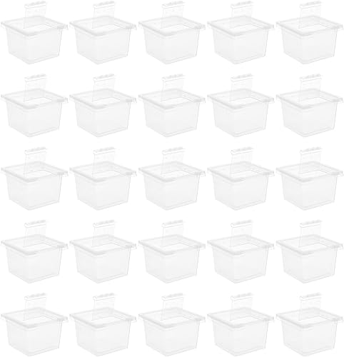 Mipcase 100pcs Boxes Transport Scorpion Feeding Lid Container Lions Turtle Cage Terrarium Mane Hatching with Gecko Food Containers Snake Lizard Tank Breeding Plastic Tortoise