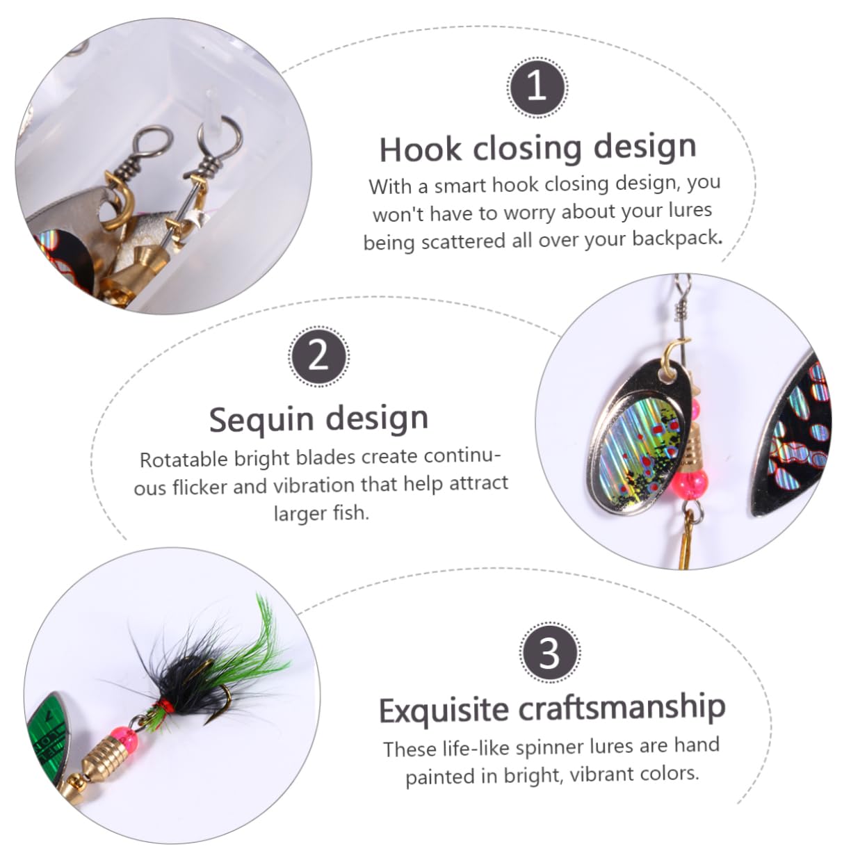 YARNOW Leurre Appât Appâts Artificiels Kit De Leurres Pince Filet Pouvoir Poisson Carpe Leurre Artificiel Spinnerbait Leurres De Pêche Appâts De Pêche De Simulation Métal
