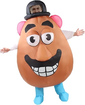 Potato Head Inflatable Costume Adults Funny Full Body Blow Up Outfit Men Women for Halloween Party Parades or Cosplay