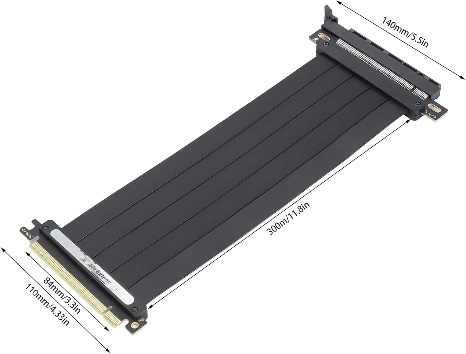 FOSA PCIe 4.0 X16 GPU Riser Cable, Flexible High Speed Extension Cable, 180 Degree PCIe Extender, for RTX4090 RTX3090ti RTX3080 Z690 (300mm)