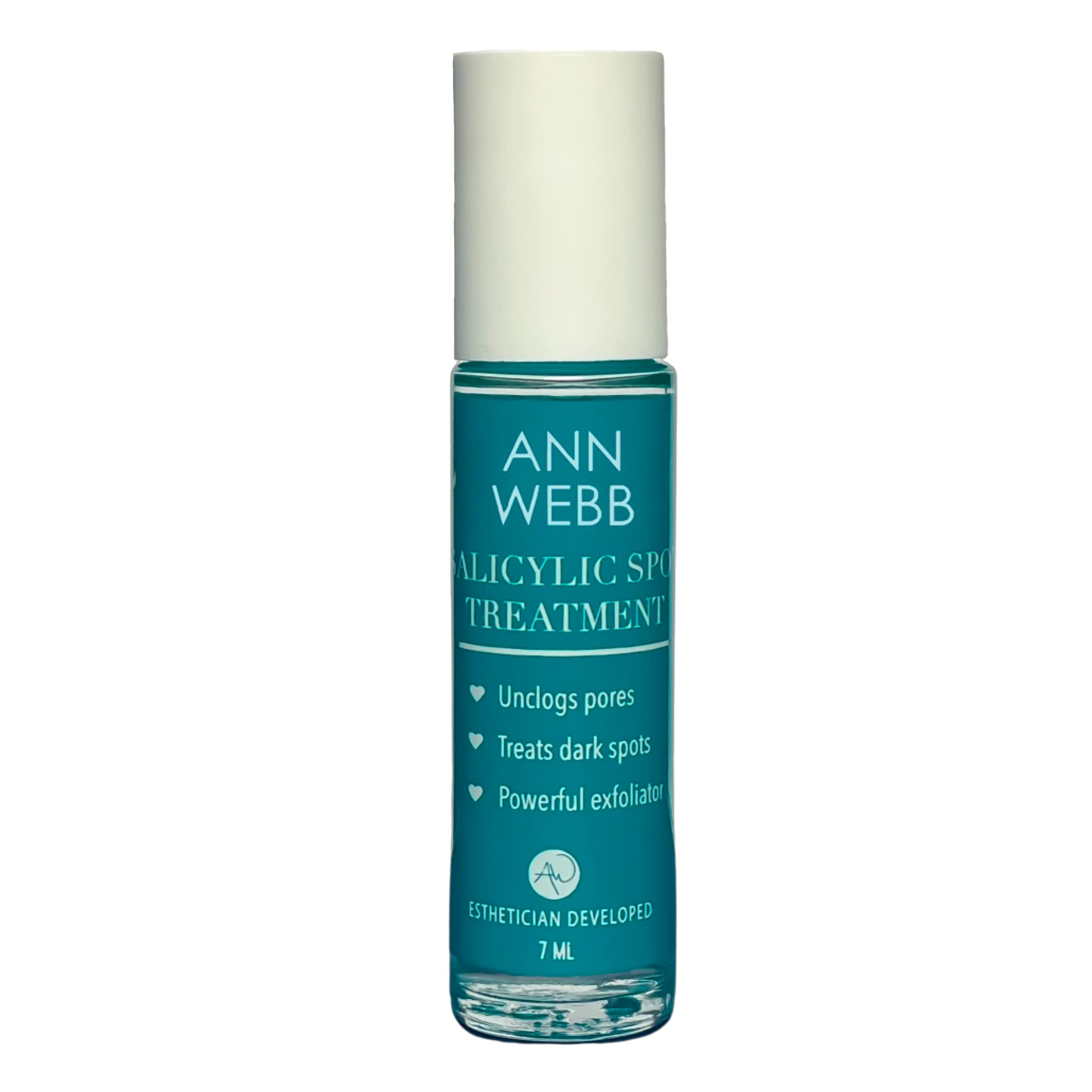 ANN WEBB Salicylic Spot Treatment - Roller bottle to treat acne, breakouts, zits and skin blemishes. Salicylic Spot Treatment is great for stubborn