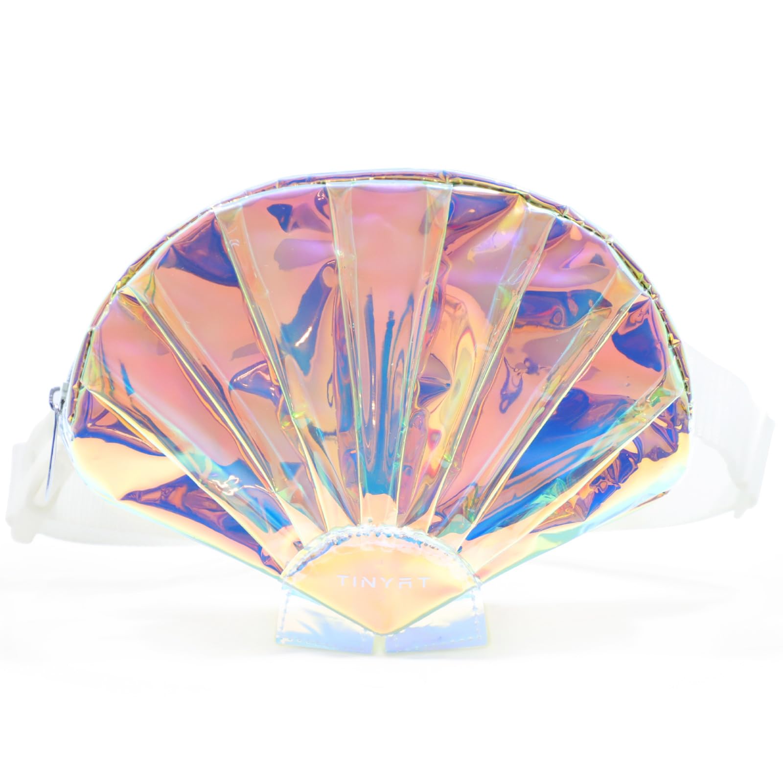 TINYAT Riñonera holográfica de conchas marinas para mujer, impermeable, bonita bolsa de cinturón con correa ajustable para exteriores, citas, fiestas, viajes, T1956, Multicolor