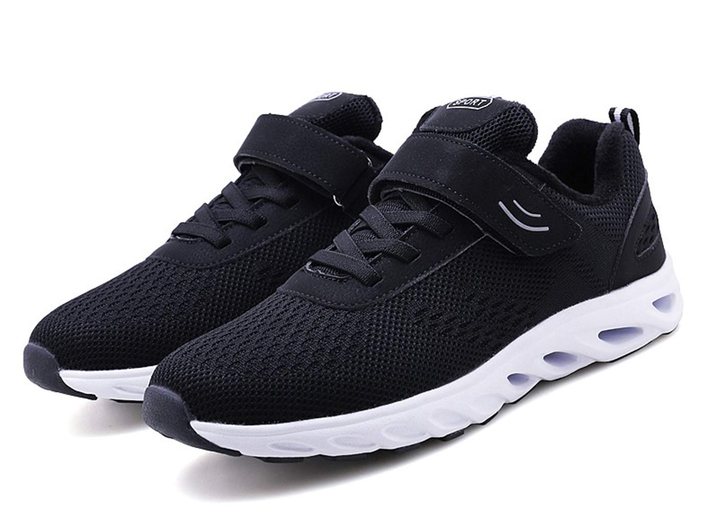 Zapatos Invierno Mujer Transpirables Ligero Cómodo Cálido Forradas Nieve Antideslizante Moda Pareja Zapatillas Deportivas Negro 40 EU