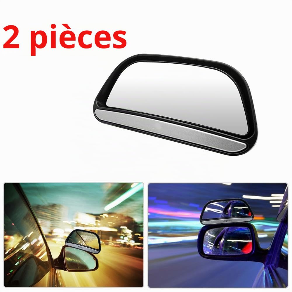 2x retroviseur conduite accompagnée, TOTMOX rétroviseurs d'angle mort, rétroviseurs de rechange universel pour vue arrière de voiture, panoramique grand angle réglable à 360° avec yeux de grenouille