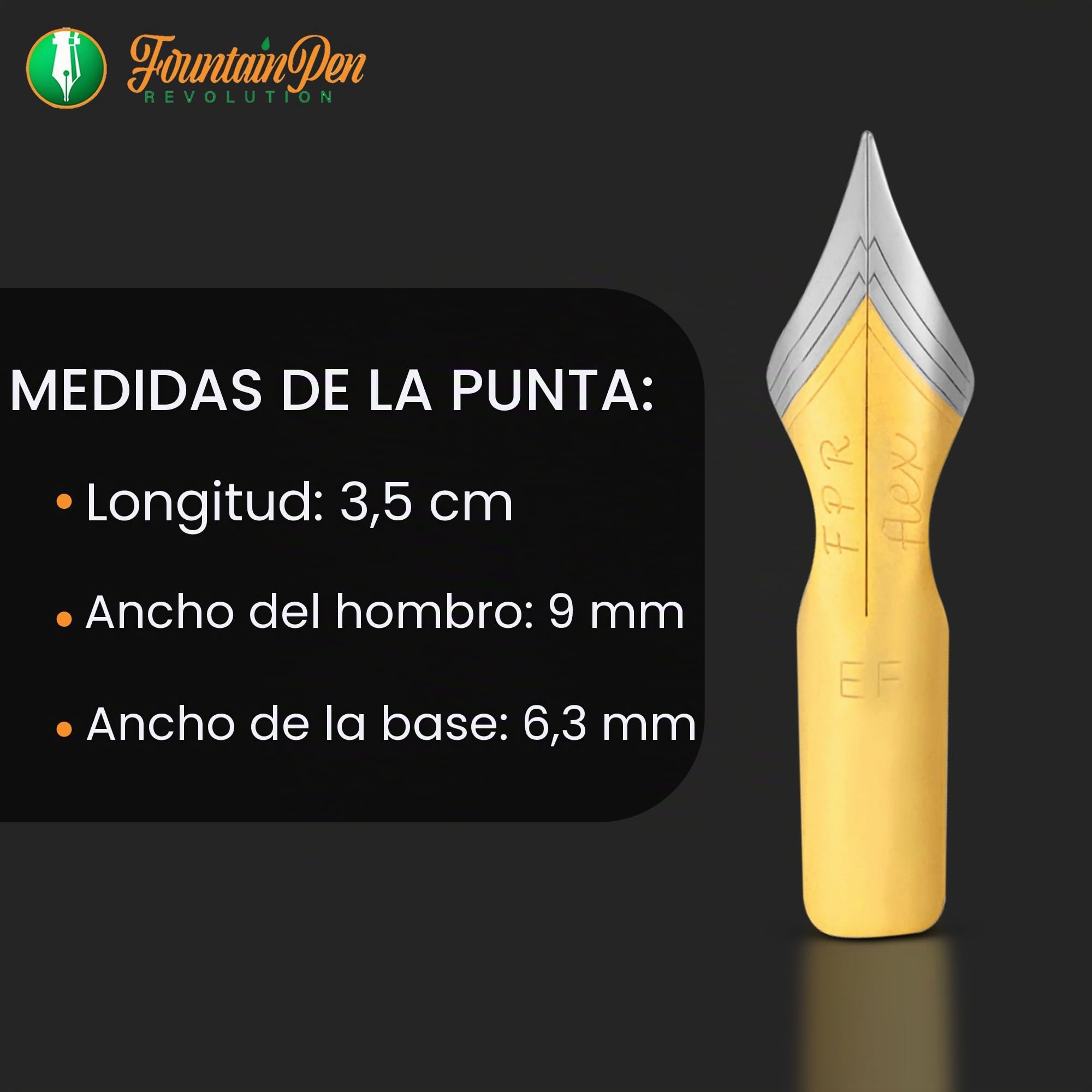 FPR #6 Dos tonos EF Ultra Flex – Plumas de pluma estilográfica personalizadas con tacto ultra flexible – Punta flexible de acero inoxidable suave – Plumas de caligrafía extra finas para una