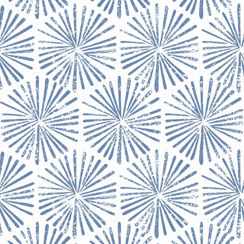 CiCiwind Papel pintado autoadhesivo azul y blanco, lámina adhesiv...