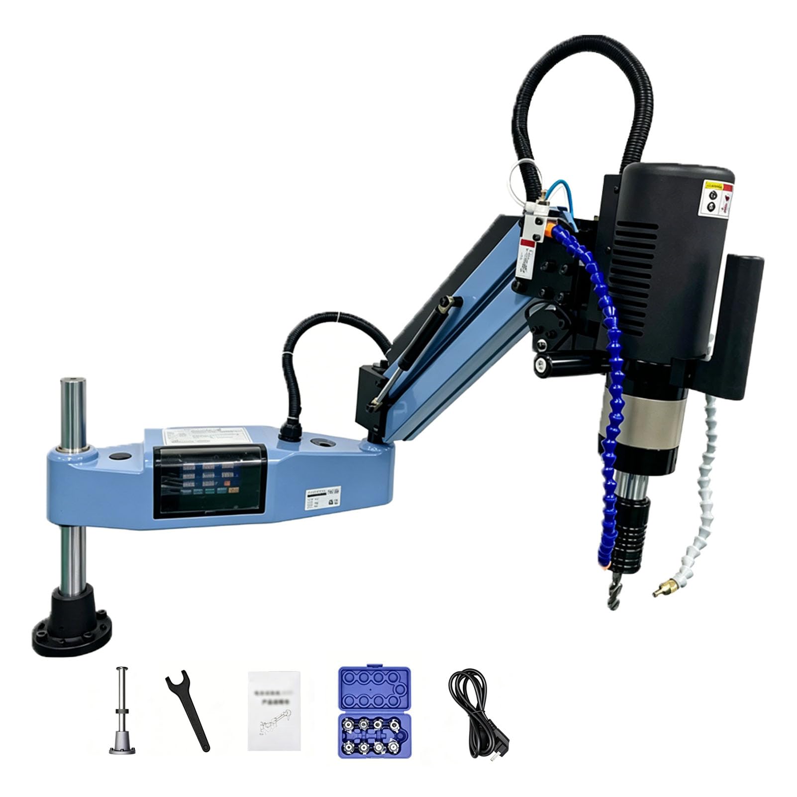 Pfps M3-M16 Universal Electric Tapper, 360° Multi-Directional Flexible Arm, Auto-Oiling & Air Blowing Functions, 0-375rpm, for Machinery Manufacturing