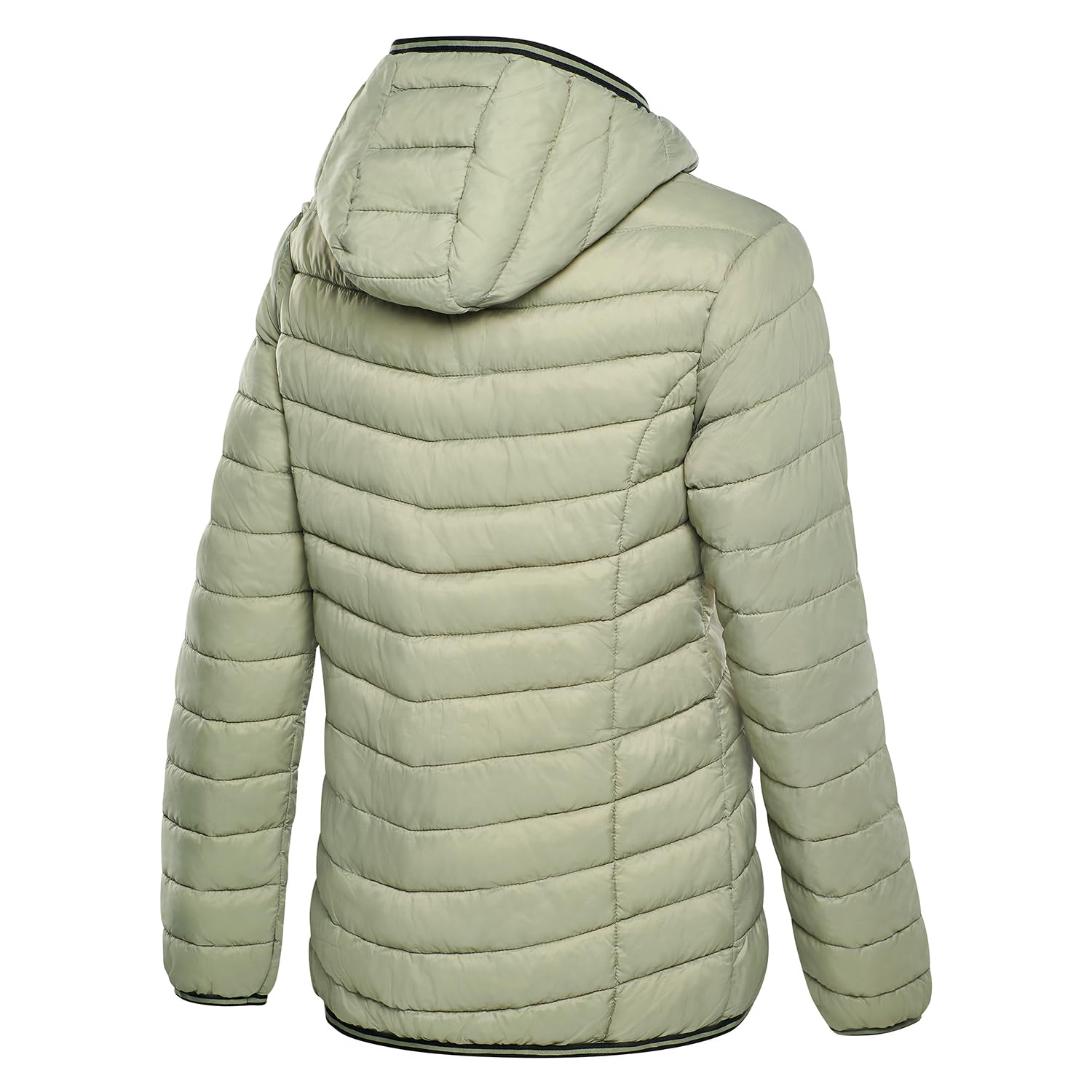 Black Crevice Damen Steppjacke mit Kapuze I Leicht, warm & winddicht – Wasserabweisende Outdoorjacke mit synthetischer Wattierung 180 g/m² I Ideal für Herbst & Winter