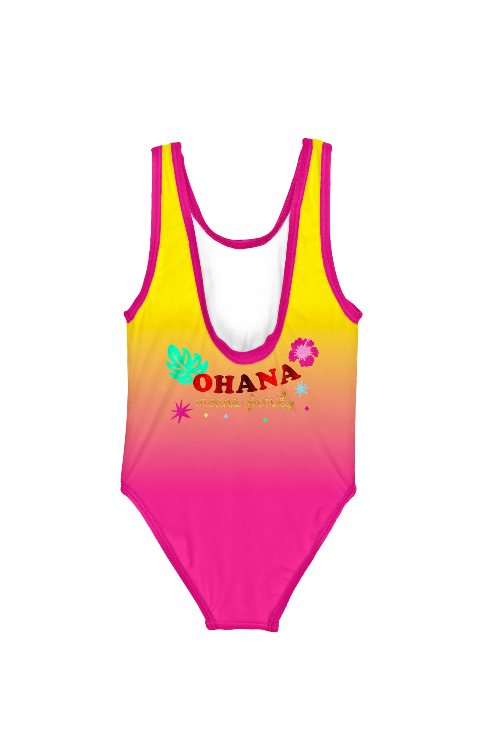 Disney Stitch et Angel Maillot de Bain Une Pièce pour Fille, Conception Lilo Stitch Angel e Scrump Maillot de Bain Natation pour Enfant, Taille 8 Ans | Orange
