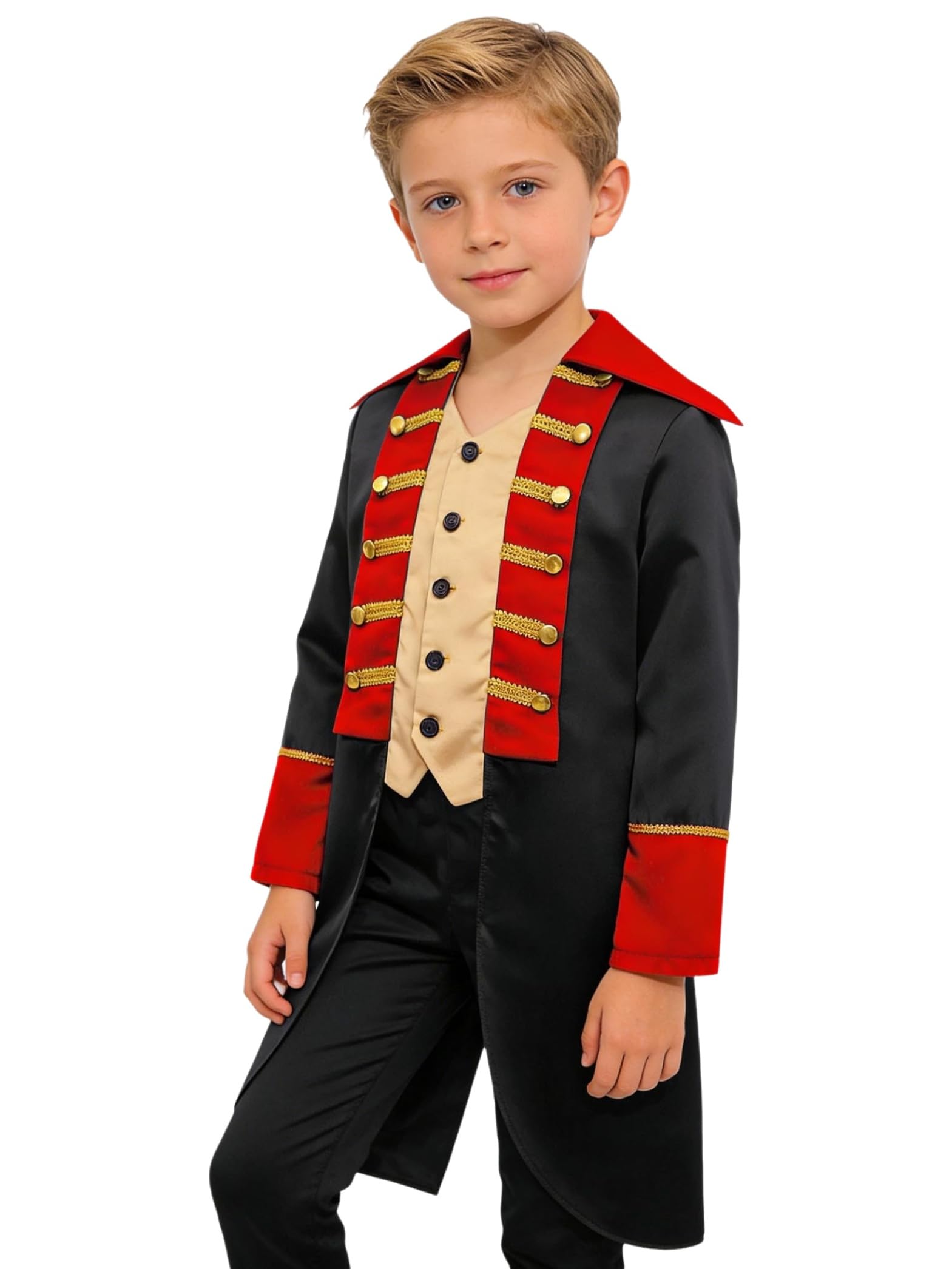 Enfants Médiéval Prince Queue-de-pie Garçons À Manches Longues Victorien Veste Redingote Britannique Costume Colonial Américain 5-16 Ans