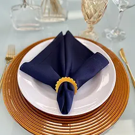 Guardanapos de Tecido Mesa Posta Decorativo Ajour 40x40 Premium - 6 Unidades AZUL MARINHO