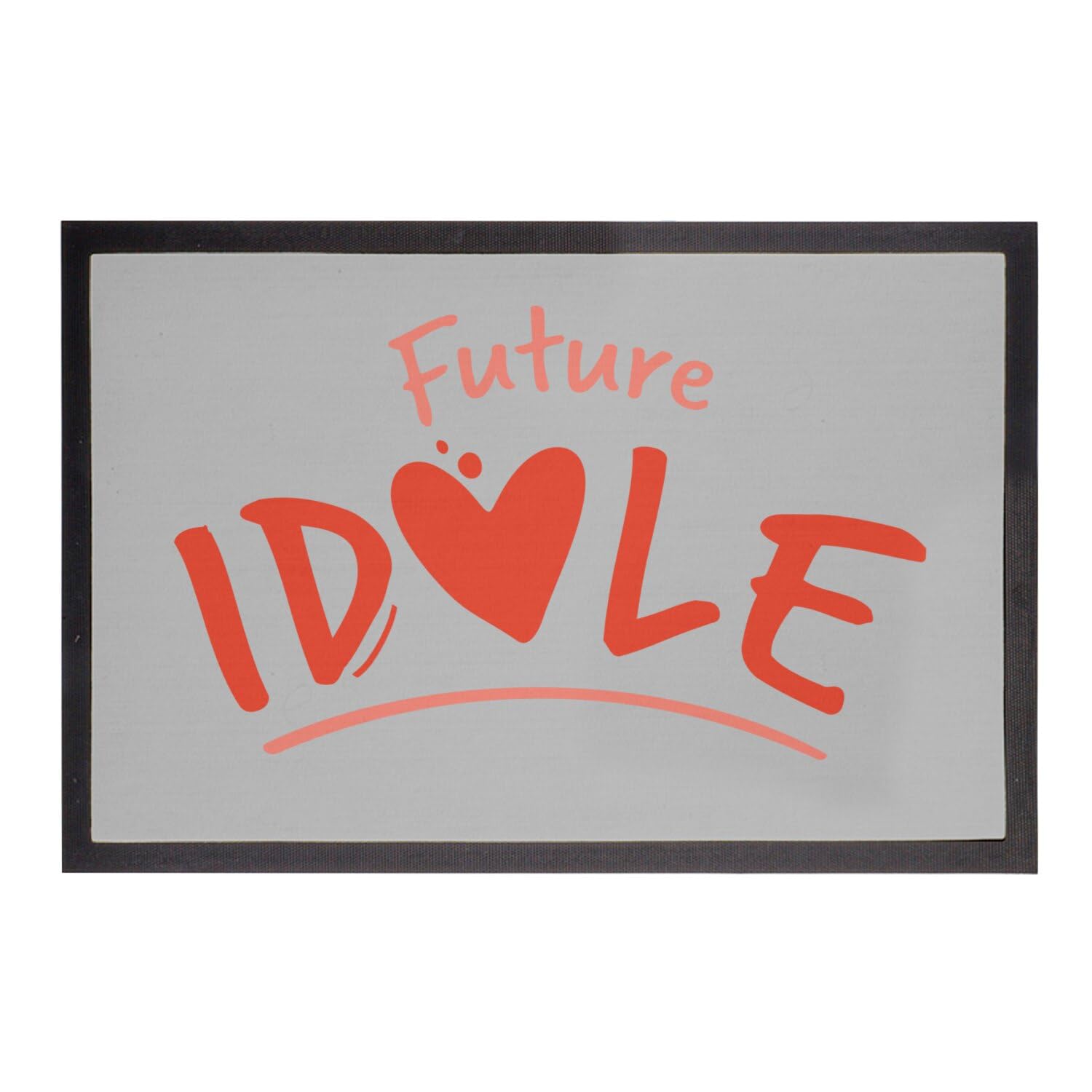 Paillasson gris rectangulaire de taille 60x40 cm original Future Idole