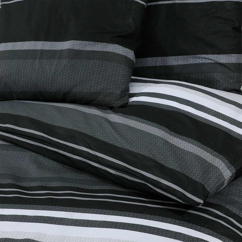 vidaXL Juego de Funda nórdica algodón Negro y Blanco 220x240 cm