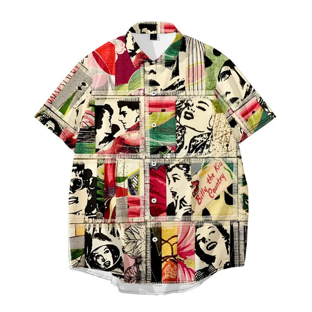 Hawaii Camisa Hombres Hawaiian Camisa Impreso Playa Solapa Camisa Casual Verano Manga Corta