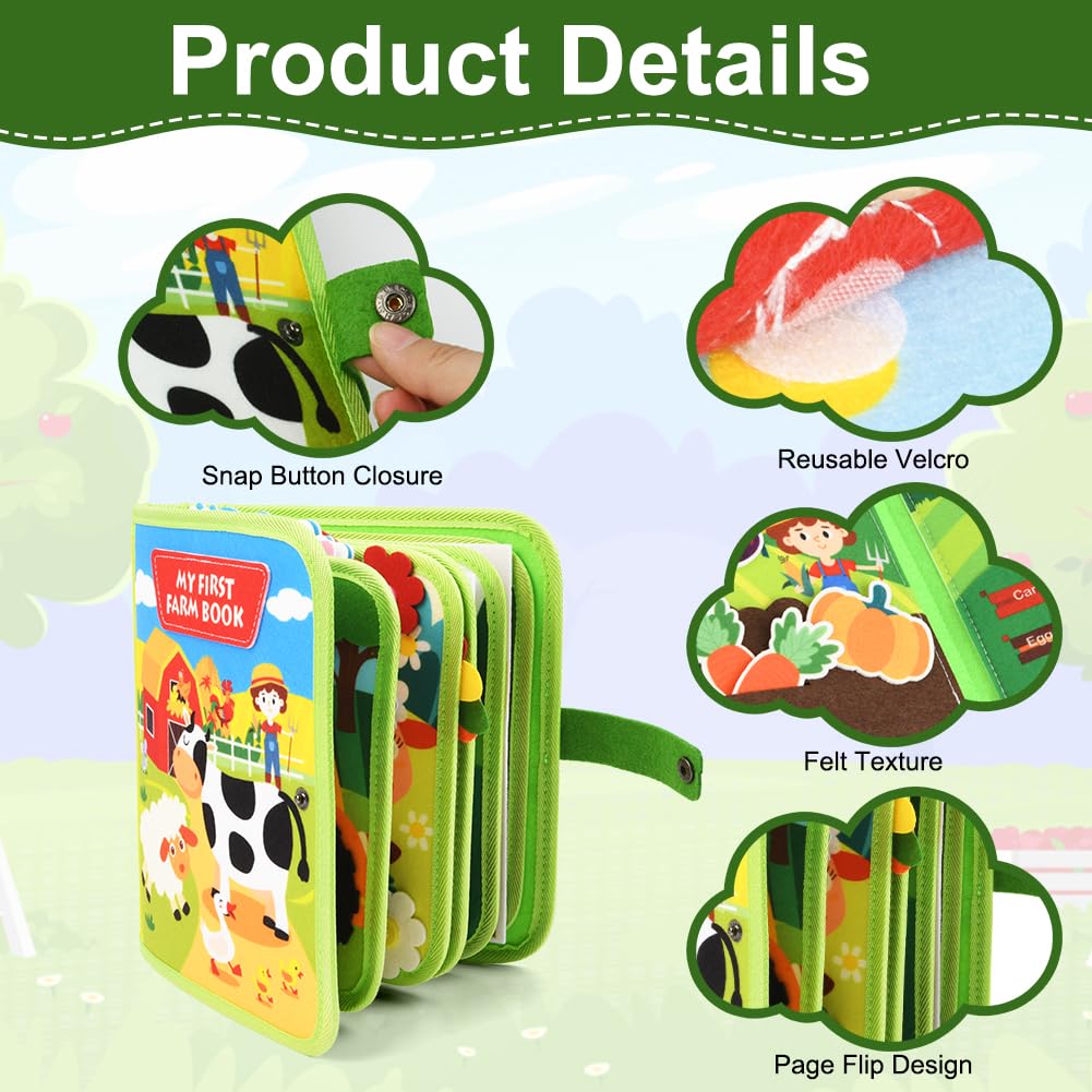 AYESY Busy Board for Toddlers Montessori Toys Busy Book for 3 4 5 6 Year Old Boys Girls,Sensory Board Educational Activities Toy for Fine Motor Skills Learning,Travel Toy for Plane Car - Image 3