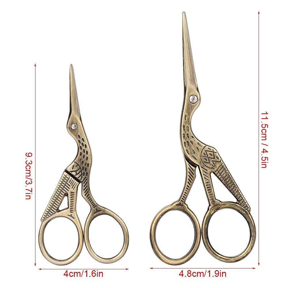 Forbici da Ricamo, Forbici da Cucitura Forma di Cicogna, Acciaio Inox, Stile Vintage, per Ricamo, Cucito, Artigianato Fai-Da-Te, Uso Quotidiano(115mm