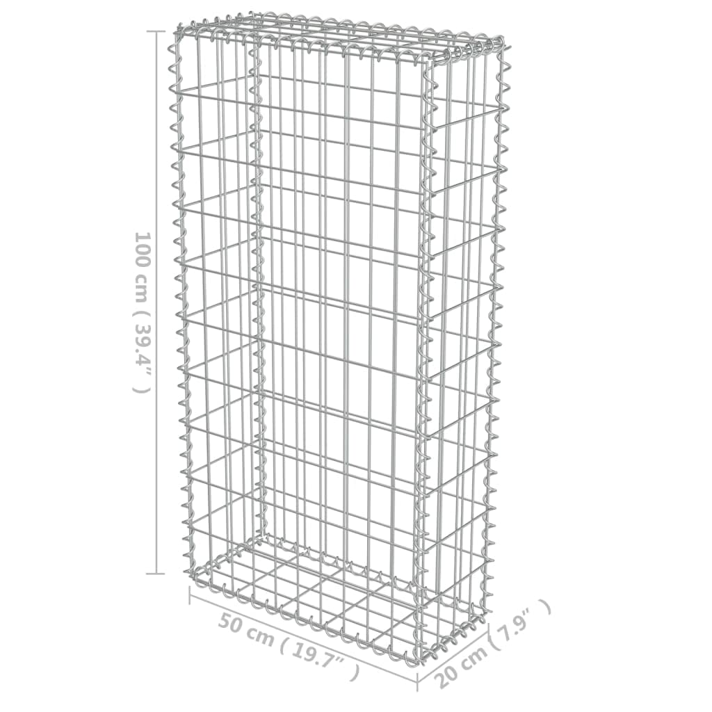 Muro de gaviones con cubiertas acero galvanizado 50x20x100 cm, Malla metálica para gallinero, Red de gallinero de acero, Alambrada de gallinero de acero resistente para proteger a tus aves de corral