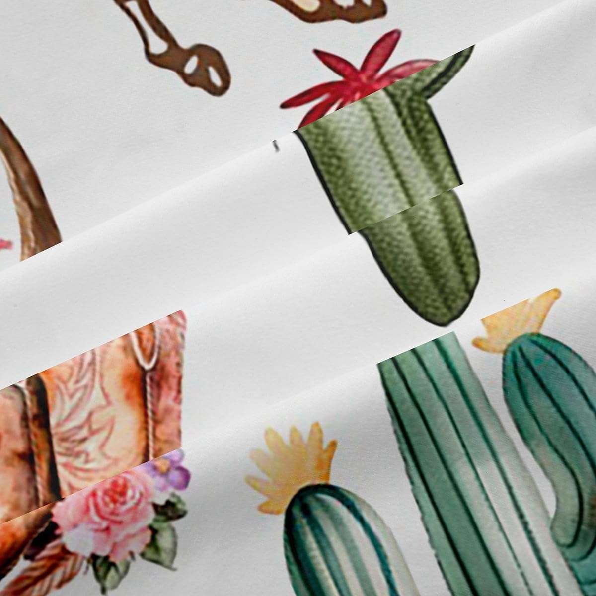jejeloiu Western Aztec Window Drapes for Kids Boys Horse Blackout Shades Window Treatments (2 Panels, 38 x 54 Inch) Tribal Cowboy Boots Wild Bull Skull Cactus Curtains Room Darkening Curtain