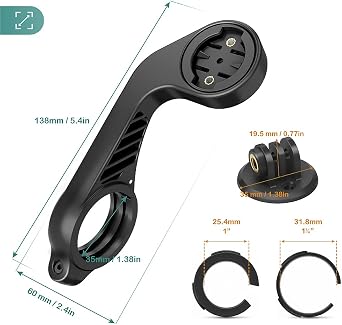 TUSITA Out Front Mount Compatible with Garmin Edge GPS Bike Computer, XOSS G/G+, iGPSPORT - Cycling Handlebar 25.4mm 31.8m
