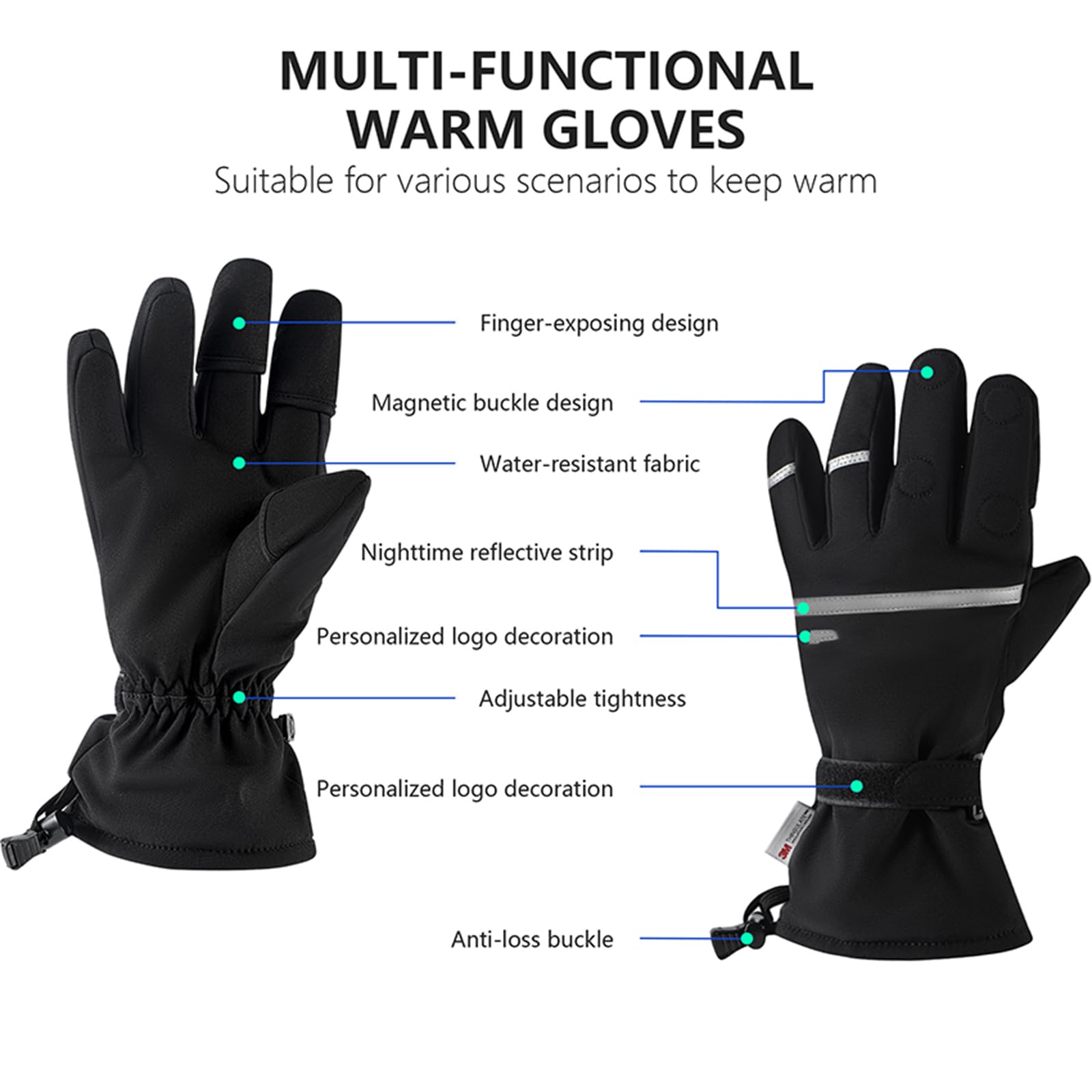 Guantes de vuelo para drones, guantes de fotografía, adecuados para fotógrafos profesionales al aire libre, ciclismo, montañismo, caminar, conducir, esquí, invierno, guantes cálidos talla