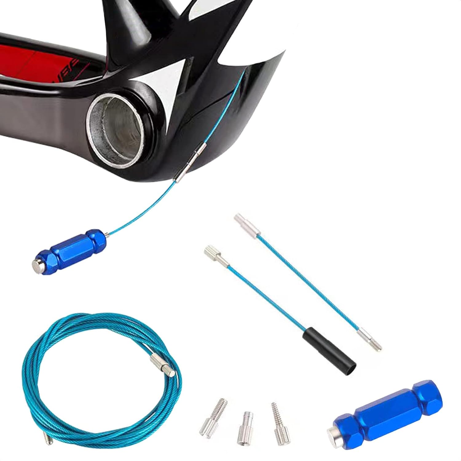 Bike Internal Cable Routing Tool Kit – Install Guide for 4-5.5mm Cable Housing and Inner Wire, Hydraulic Hose, and DI2 E-Tube – For Mountain, Road Bicycle, and MTB Frames